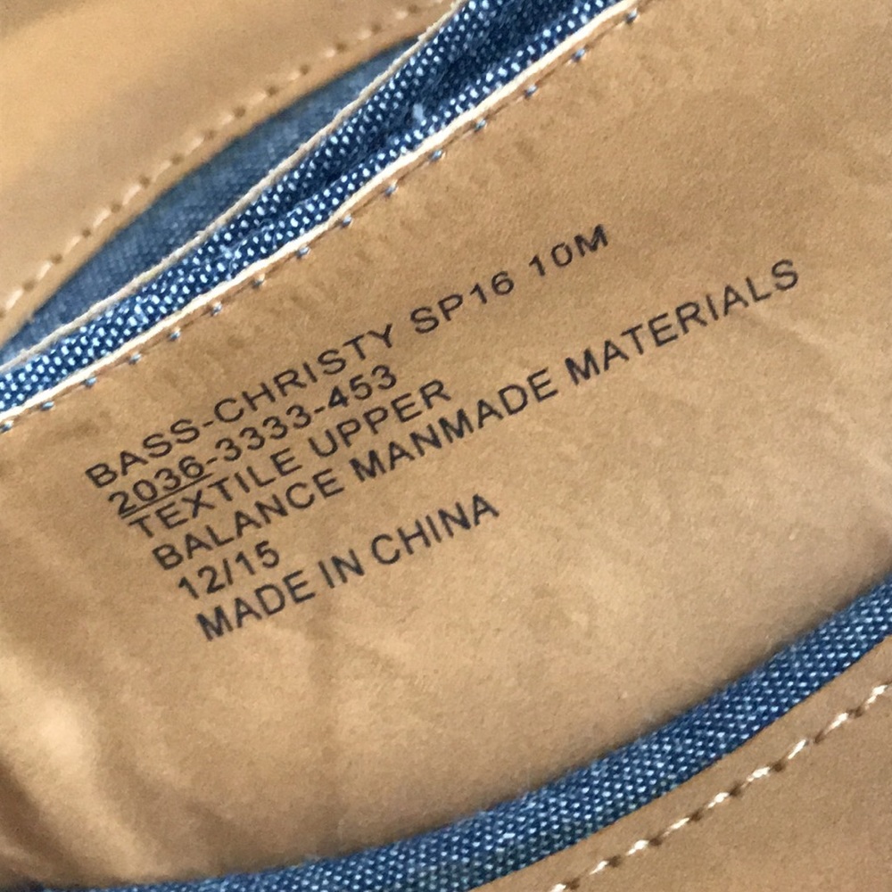 GH BASS & CO CHRISTY SANDALS DENIM cork wedge new - Picture 3 of 9